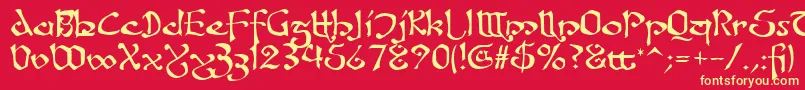 Fanjofey Font – Yellow Fonts on Red Background