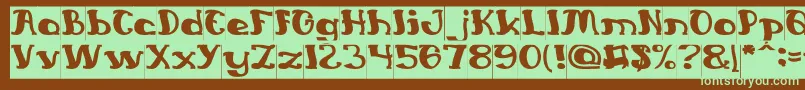 EverlastingSongInverse Font – Green Fonts on Brown Background