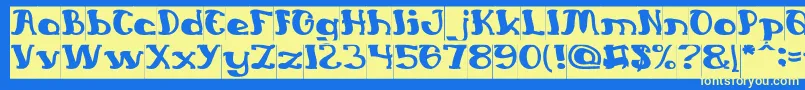 Fonte EverlastingSongInverse – fontes amarelas em um fundo azul