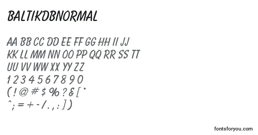 Шрифт BaltikdbNormal – алфавит, цифры, специальные символы