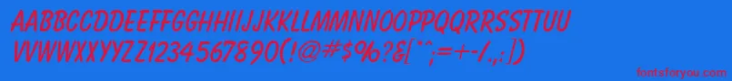 BaltikdbNormal Font – Red Fonts on Blue Background