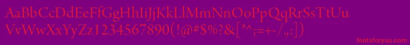 ArnoproRegular36pt Font – Red Fonts on Purple Background