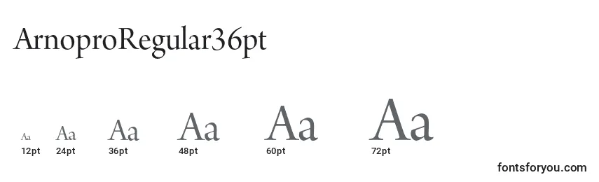 ArnoproRegular36pt Font Sizes