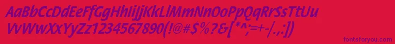 StackcndoblBol Font – Purple Fonts on Red Background