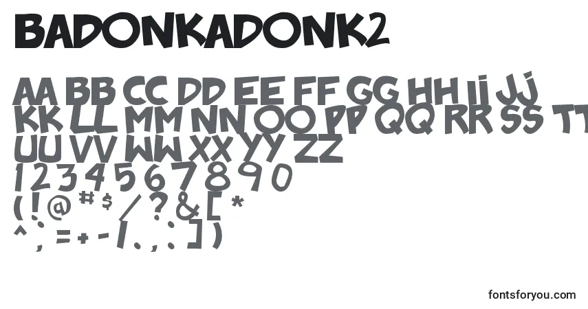 A fonte BadonkADonk2 – alfabeto, números, caracteres especiais