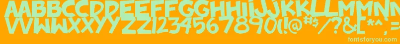 BadonkADonk2-Schriftart – Grüne Schriften auf orangefarbenem Hintergrund