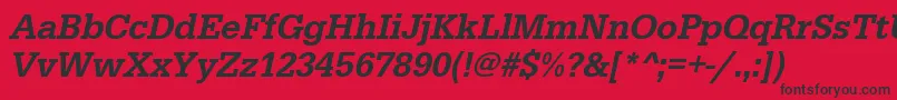 UrwegyptiennetmednarOblique Font – Black Fonts on Red Background