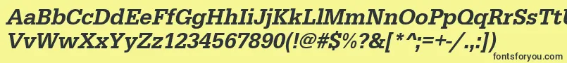 UrwegyptiennetmednarOblique Font – Black Fonts on Yellow Background