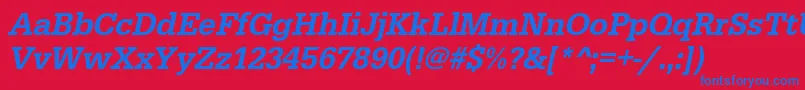 UrwegyptiennetmednarOblique Font – Blue Fonts on Red Background