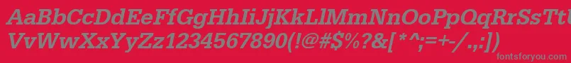 UrwegyptiennetmednarOblique Font – Gray Fonts on Red Background