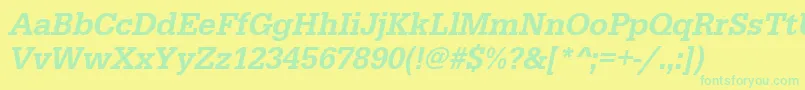 UrwegyptiennetmednarOblique Font – Green Fonts on Yellow Background
