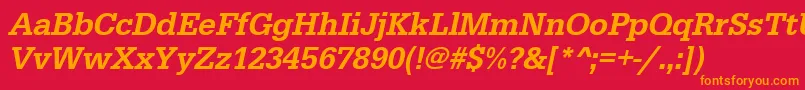 UrwegyptiennetmednarOblique Font – Orange Fonts on Red Background