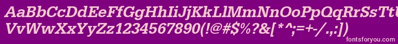 fuente UrwegyptiennetmednarOblique – Fuentes Rosadas Sobre Fondo Morado