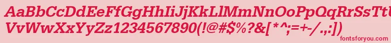 UrwegyptiennetmednarOblique Font – Red Fonts on Pink Background