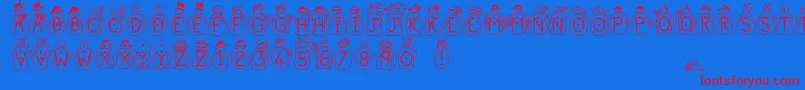 Jfsnowbiz Font – Red Fonts on Blue Background