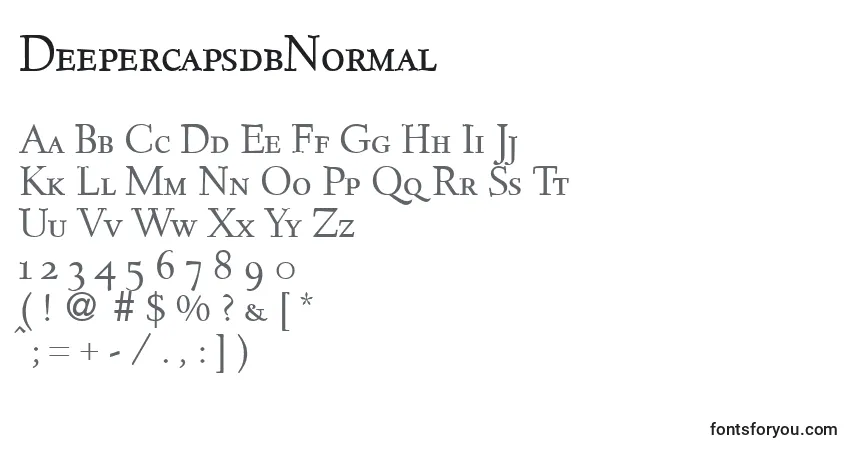 A fonte DeepercapsdbNormal – alfabeto, números, caracteres especiais