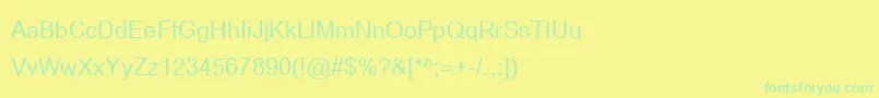 フォントBrowalliaNew – 黄色い背景に緑の文字