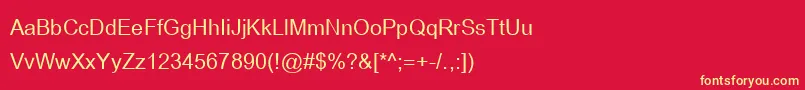 BrowalliaNew-fontti – keltaiset fontit punaisella taustalla