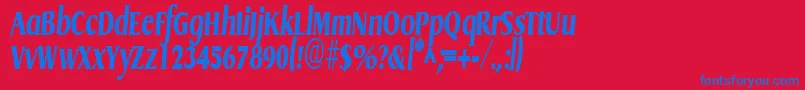 GriffoncondensedxtraboldItalic Font – Blue Fonts on Red Background