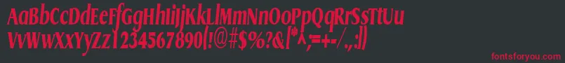 GriffoncondensedxtraboldItalic Font – Red Fonts on Black Background