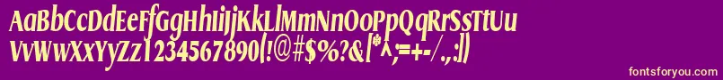 GriffoncondensedxtraboldItalic Font – Yellow Fonts on Purple Background