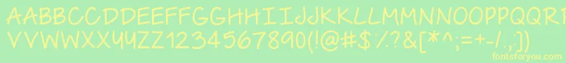 TheUrbanWayThin Font – Yellow Fonts on Green Background
