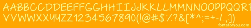 TheUrbanWayThin-Schriftart – Gelbe Schriften auf orangefarbenem Hintergrund