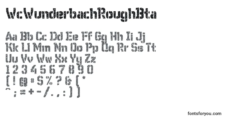 Czcionka WcWunderbachRoughBta – alfabet, cyfry, specjalne znaki