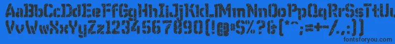 WcWunderbachRoughBta Font – Black Fonts on Blue Background