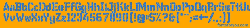 WcWunderbachRoughBta Font – Blue Fonts on Orange Background