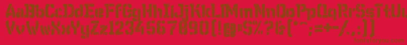 Fonte WcWunderbachRoughBta – fontes marrons em um fundo vermelho