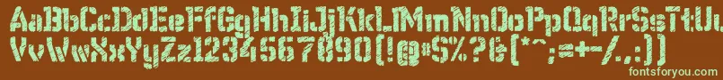 WcWunderbachRoughBta-fontti – vihreät fontit ruskealla taustalla