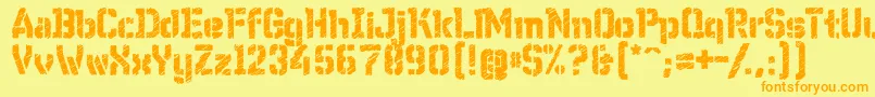 WcWunderbachRoughBta Font – Orange Fonts on Yellow Background