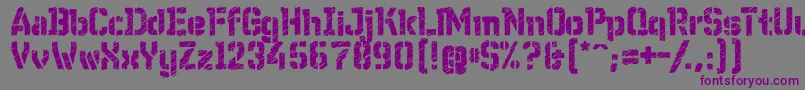 フォントWcWunderbachRoughBta – 紫色のフォント、灰色の背景