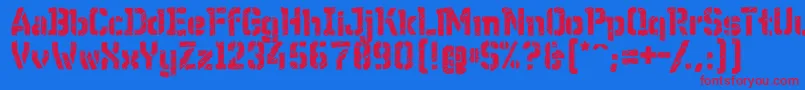 WcWunderbachRoughBta Font – Red Fonts on Blue Background