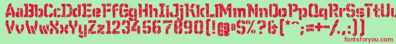 WcWunderbachRoughBta Font – Red Fonts on Green Background