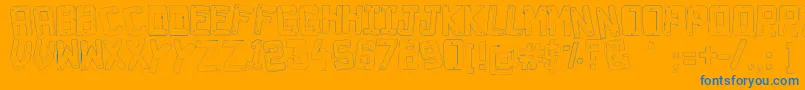 Fonte Decade3D – fontes azuis em um fundo laranja
