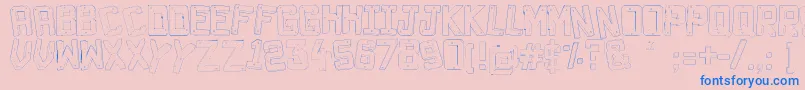 Decade3D-Schriftart – Blaue Schriften auf rosa Hintergrund