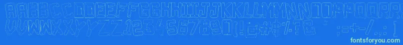 Decade3D Font – Green Fonts on Blue Background