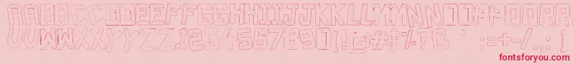Decade3D-Schriftart – Rote Schriften auf rosa Hintergrund