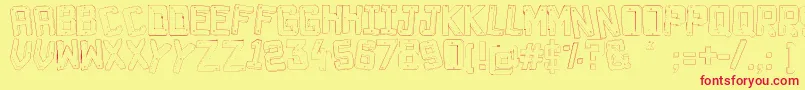 フォントDecade3D – 赤い文字の黄色い背景