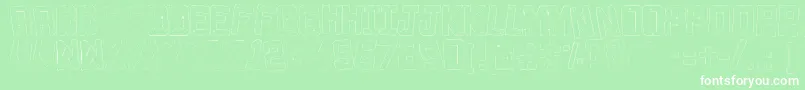 フォントDecade3D – 緑の背景に白い文字