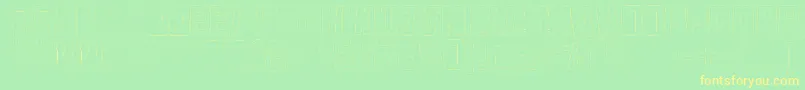 Decade3D-Schriftart – Gelbe Schriften auf grünem Hintergrund