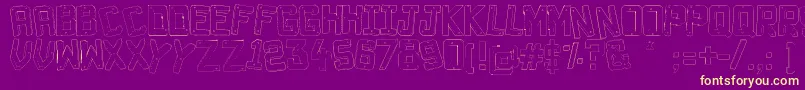 Decade3D Font – Yellow Fonts on Purple Background