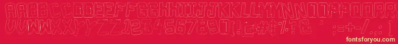Decade3D Font – Yellow Fonts on Red Background
