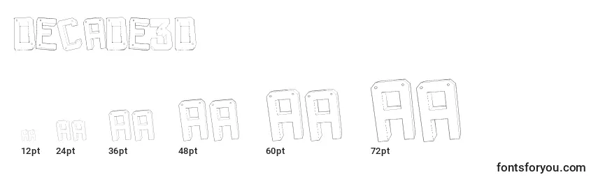 Decade3D Font Sizes