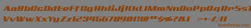 フォントAddcn – 茶色の文字が灰色の背景にあります。