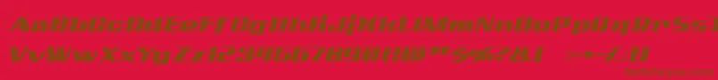 フォントAddcn – 赤い背景に茶色の文字