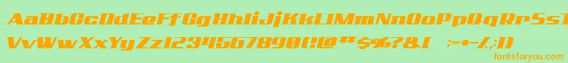 Addcn-Schriftart – Orangefarbene Schriften auf grünem Hintergrund