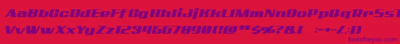 Addcn Font – Purple Fonts on Red Background